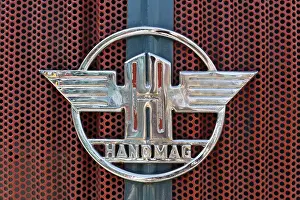 Cooler with the Hanomag logo, vintage tractor