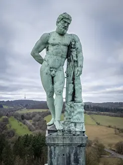 Copper statue of Hercules in Bergpark Wilhelmshohe