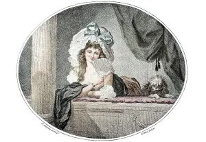 Coquetry, English colour engraving by W Ward, 1810