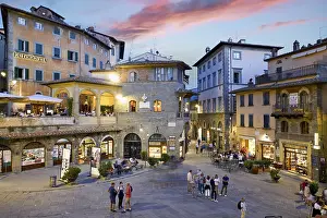 Cortona Arezzo Tuscany Italy. Piazza della Repubblica at sunset