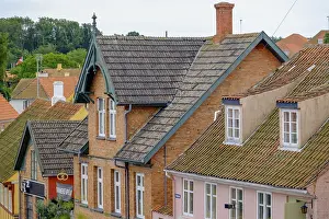Cosy town scene with brick houses