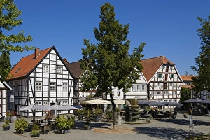 Council fountain and half-timbered houses at Vreithof
