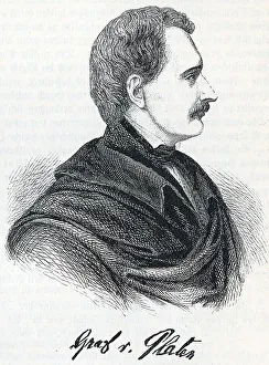 Count August von Platen. Historical illustration from Otto von Leixner: Illustrated history of German literature