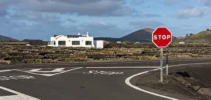 Country road in Lanzarote, Canary Islands, Spain