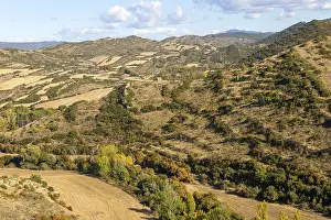 Countryside landscape view east to the Pyrenees Mountains