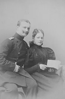 Couple in Berlin, 1890, he in military uniform