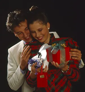 Couple with gift packages