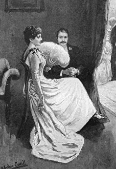 Couple having a chat, historical picture