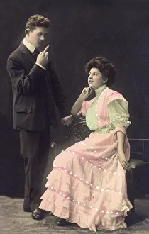 Couple, man admonishes his woman