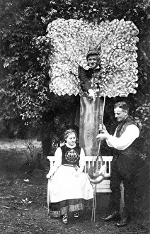 Couple, man presents a woman with caught fish