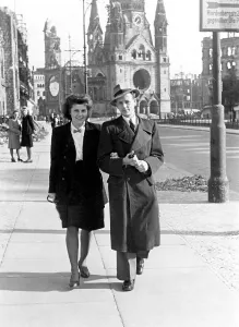 Couple strolling on Tauentzienstrasse