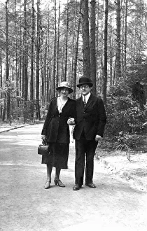 Couple walking in the forest, 1930s