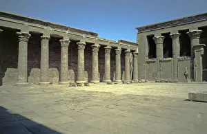 Courtyard, Horus Temple, Edfu, Nile Valley, Egypt, September 1989, vintage, retro, old, historical, Africa