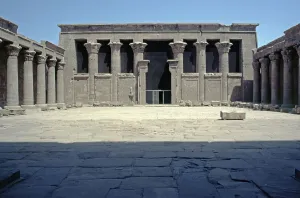Courtyard, Horus Temple, Edfu, Nile Valley, Egypt, September 1989, vintage, retro, old, historical, Africa