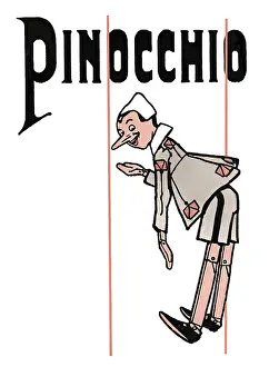 Front cover of the fairy tale novel The Adventures of Pinocchio by Carlo Lorenzini
