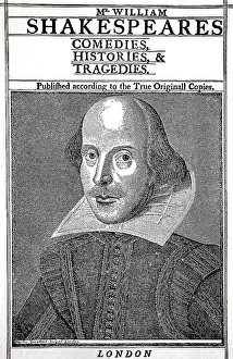 Cover picture of the folio edition of Shakespeares plays from 1623