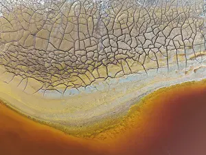 Cracked earth at the bank of the Rio Tinto (Red river)