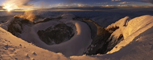 Category Mountain Landscapes Prints: Crater of Cotopaxi Volcano at sunrise