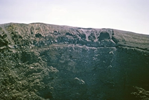 Crater of Mount Vesuvius volcano, Naples, Campania, Italy, Europe 1967, Europe