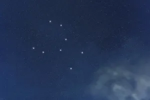 Crater star constellation, Night sky
