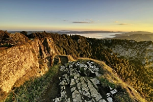 Category Mountain Landscapes Prints: Creux du Van, rock face in the morning light