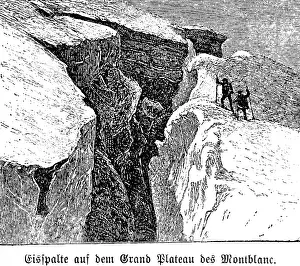 Crevasse on the Grand Plateau de Mont BBanc