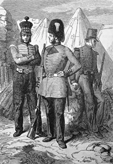 Crimean War 1855, English soldiers in their new uniforms