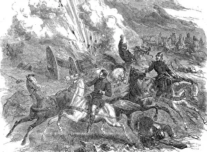 Crimean War, 1855, explosion of a Russian powder cart