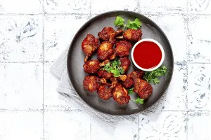 Crispy pieces of fried chicken