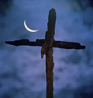 Cross with crescent moon