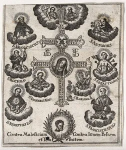 A cross with the image of the Virgin of the Ursulines in Landshut