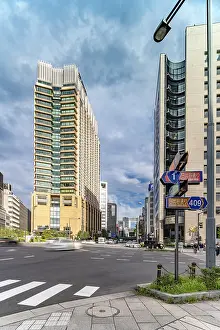Crossing intersection of Hibiya Street and Harumi street at the entrance of the Hibiya Park
