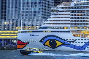 Cruise ship Aida Prima at the Cruise Terminal of Rotterdam