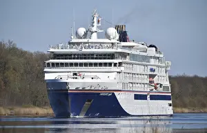 Cruise ship Hanseatic spirit on the Kiel Canal