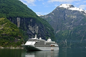 Category Scandinavia Prints: Cruise ship Silver Whisper in the Geirangerfjord