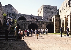 Crusader castle Krak des Chevaliers, Syria 1998 British tour group Swan Hellenic