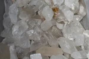 Crystal quartz gem stone as natural mineral rock specimen