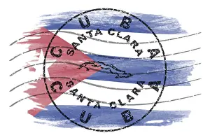 Cuba Santa Clara Round Seal Map Design