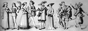 Cultural history, from left: two students costumes around 1500
