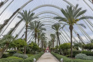 A cultural multifunctional building El Umbracle with semicircular roof construction