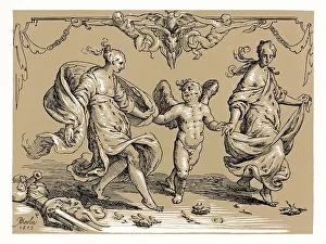Cupid Dancing with Two Allegorical Women