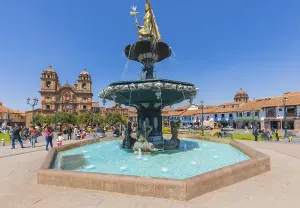 Cuzco Peru, August 16 main square of Cuzco built in 1540 in colonial style