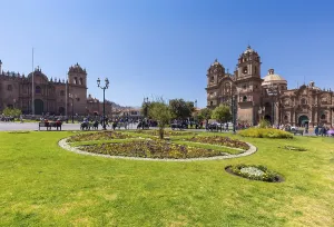 Cuzco Peru, August 16 main square of Cuzco built in 1540 in colonial style