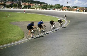 Cycling event at Onchan Raceway, Isle of Man, British Crown Dependency, around 1965, Europe