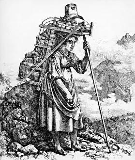 Dairymaid with a back basket, c