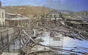 Damage after a cyclone on the island of Martinique