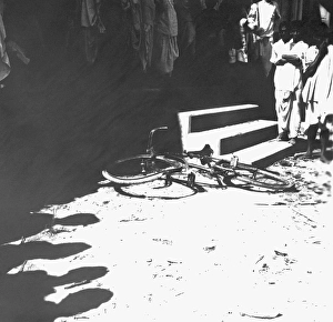 A damaged bicycle, Noakhali, 1946