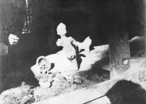 Damaged deities, caused by riots between Hindus and Muslims in Noakhali East Bengal, November 1946, India, Asia