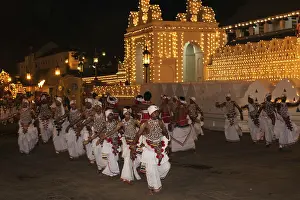 Dance troupe, Kandy Dancers in traditional costumes