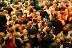 Dancing crowd at an opera ball
